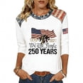 thumbnail image 1 of Trgacdwlo 1776-2026 250th Anniversary Women's Shirt 3/4 Sleeve 4th of July Womens Tops Stars Stripes Color Block Women Tops, 1 of 3