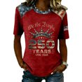 thumbnail image 1 of Trgacdwlo 1776-2026 Flag Print USA 250th Anniversary T Shirt Independence Day 4th of July Shirt Women Birthday Women's Short Sleeve Tunic Tops, 1 of 4