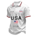 thumbnail image 1 of Trgacdwlo 1776-2026 Men's Polo Shirt 250 Anniversary USA Shirt Letter Flag Print Independence Day Patriotic Big and Tall 4th of July Men's Golf Shirts, 1 of 4