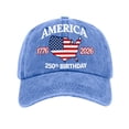 thumbnail image 1 of Trgacdwlo 250 Anniversary USA Hat 1776-2026 Unisex Adjustable Embroidered Patriotic Hats USA Flag Distressed Retro Baseball Caps Blue, 1 of 5