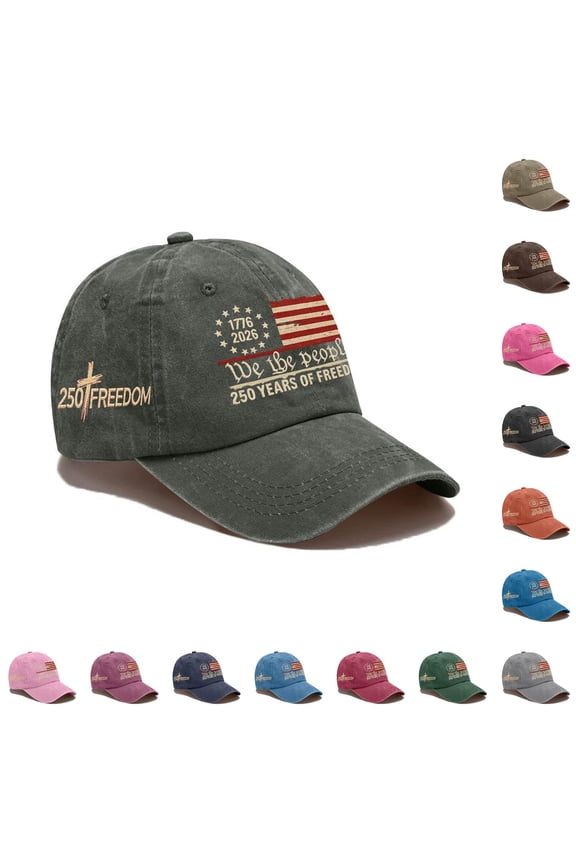 250th Anniversary USA Hat 1776-2026 Flag Print Adjustable Baseball Cap Freedom Independence Day Unisex Sun hat 22-23