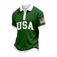 thumbnail image 1 of Trgacdwlo 250th Anniversary USA Mens Polo Shirts Button 4th of July Shirt Freedom Short Sleeve Men's Golf Shirts Green XXL, 1 of 2