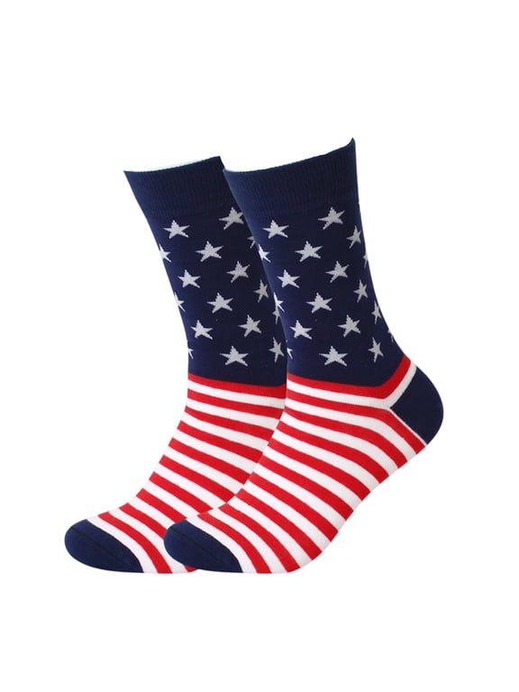 American Flag Socks 250 Anniversary USA Star and Stripe Fourth of July Socks Patriotic Novelty Medium Men Crew Socks