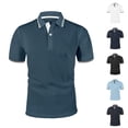 thumbnail image 1 of Trgacdwlo Big and Tall Polo Shirts for Men Mesh Ice Silk Quick Dry Short Sleeve Shirts for Men Collared Textured Mens Golf Polo Blue M, 1 of 5