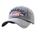 thumbnail image 1 of Trgacdwlo Celebrate 250th Anniversary USA Hat Unisex Embroidered Adjustable Patriotic Hat Freedom Distressed Retro Baseball Cap Gray, 1 of 8