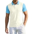 thumbnail image 1 of Trgacdwlo Color Block Men Polo Shirts Lightweight Quick Dry Men Shirts Short Sleeve Summer Athletic Gym Mens Golf Polo Shirts White S, 1 of 8
