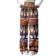thumbnail image 1 of Trgacdwlo Halloween Fuzzy Pajama Pants Vintage Ghost Pattern Wide Leg Fleece Pj Pants Women Elastic Waist Winter Cozy Warm Womens Sleep Pants, 1 of 6