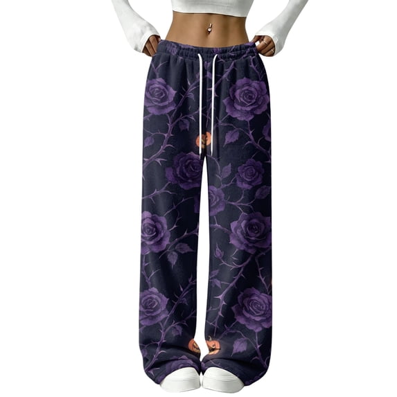 Trgacdwlo Halloween Pajama Pants Fuzzy Elastic Waist Fleece Sleep Pants for Women Soft Cat Pumpkin Print Winter Warm Women's Pajama Bottoms
