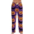 thumbnail image 1 of Trgacdwlo Halloween Pjs Men Cute Pumpkin Graphics Men's Pajama Pants Elastic Waist Drawstring Fall Winter Lounge Pants Men, 1 of 7