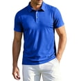 thumbnail image 1 of Trgacdwlo Ice Silk Men Polo Shirts Quick Dry Cooling Short Sleeve Mens Shirt Collared Sun Protection Mens Golf Polo Shirts Blue M, 1 of 7
