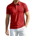 thumbnail image 1 of Trgacdwlo Ice Silk Mens Polo Shirts Quick Dry Cooling Short Sleeve Workout Shirts for Men Collared Sun Protection Men's Golf Shirts Red L, 1 of 7