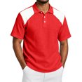 thumbnail image 1 of Trgacdwlo Linen Polo Shirts for Men Patchwork Raglan Shirts for Men Short Sleeve Summer Breathable Sun Protection Golf Polo Shirts for Men, 1 of 7