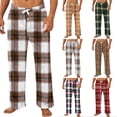 thumbnail image 1 of Trgacdwlo Men's Flannel Pajama Pants Plaid Print Fuzzy Sleepwear Men's Fleece Pajama Pants Elastic Waist Fall Winter Warm Lounge Pants Men, 1 of 1