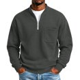 thumbnail image 1 of Trgacdwlo Men's Half Zip Fleece Sweatshirt Fuzzy Long Sleeve Men's Pullover Shirts Solid Color Fall Winter Warm Cotton Sweatshirts for Men with Pocket M, 1 of 6