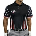 thumbnail image 1 of Trgacdwlo Mens Short Sleeve Polo Shirts 250th Anniversary USA Shirt Flag Print Patriotic 4th of July Collared Henley Men Golf Shirt Black XXXL, 1 of 4
