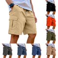 thumbnail image 1 of Trgacdwlo Mens Shorts Cargo Multi Pockets Elastic Waist Mens Athletic Shorts Outdoor Fishing Summer Quick Dry Mens Shorts Casual Dark Blue M, 1 of 3