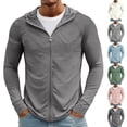 thumbnail image 1 of Trgacdwlo Mens UPF 50+ Sun Protection Hoodie Jacket Quick Dry Cooling Zip Up Rash Guard Outdoor Hiking Fishing Shirts for Men Green S, 1 of 10
