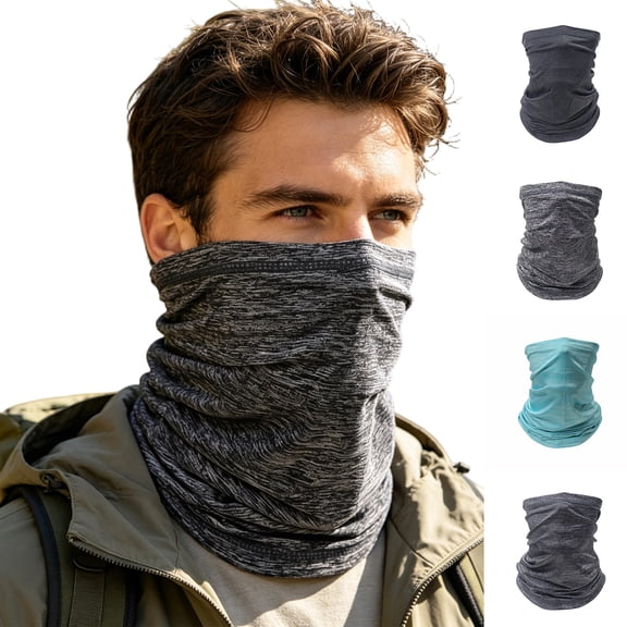 Trgacdwlo Neck Gaiter, Cooling Breathable Face Mask UV Protection Scarf Hiking Bandana for Men and Women Gray