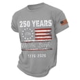 thumbnail image 1 of Trgacdwlo S-4XL 250 Anniversary USA 1776-2026 Flag Print Short Sleeve Big and Tall T Shirts for Men Celebration Red White and Blue Men's 4th of July T-Shirts Gray 4XL, 1 of 4