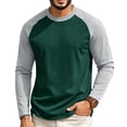 thumbnail image 1 of Trgacdwlo S-4XL Mens Raglan Long Sleeve Tee Shirts Color Block Crew Neck Mens Baseball Shirt Fall Athletic Shirts for Men, 1 of 4