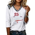 thumbnail image 1 of Trgacdwlo S-5XL 250th Anniversary USA Shirt Women We the People V Neck 3/4 Sleeve Patriotic Shirts for Women Independence Day 1776-2026 4th of July Outfits for Women, 1 of 5