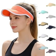Trgacdwlo Sports Sun Visor Hat Adjustable Long Brim Breathable Lightweight UV Protection Sun Hat for Men Women Fishing Tennis Blue