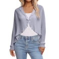 thumbnail image 1 of Trgacdwlo Summer Chiffon Crop Cardigans for Women Lightweight Open Front Casual Long Sleeve Beach Cover Up Tops for Everyday Street Wear, 1 of 7