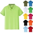 thumbnail image 1 of Trgacdwlo Teens Sport Polo Shirt Short Sleeve Uniform Shirts Collared Student Back To School Cute Teen Boy Girl Clothes,150(11-12Years), 1 of 9