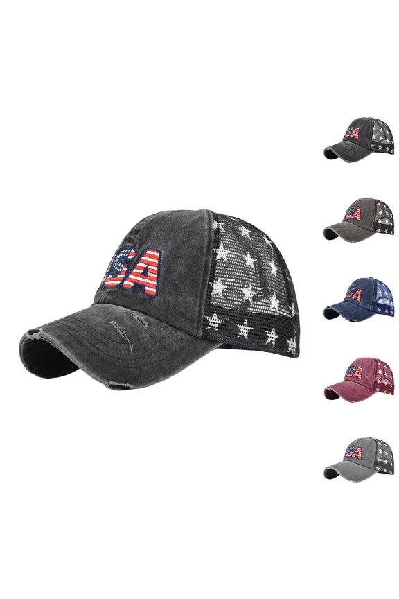 USA Hats Fourth of July Embroidered Adjustable 1776-2026 Vintage Baseball Cap Red
