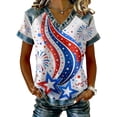 thumbnail image 1 of Trgacdwlo Waffle 250 Years America Shirt 1776-2026 Flag Print Women's Short Sleeve Shirts Independence Day Red White and Blue 4th of July Outfits for Women L, 1 of 4