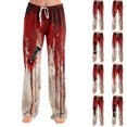 thumbnail image 1 of Trgacdwlo Women Halloween Pajama Pants Cute Pumpkin Graphics Wide Leg Sleeping Pants Women Elastic Waist Fall Winter Womens Pj Pants, 1 of 7