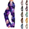 thumbnail image 1 of Trgacdwlo Women Halloween Pajama Pants Pumpkin Funny Graphic Womens Pajama Pants Fall Elastic Waist Wide Leg Womens Sleep Pants, 1 of 8
