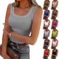 thumbnail image 1 of Trgacdwlo Women's Scoop Neck Ribbed Tank Tops Summer Basic Women Sleeveless Shirt Slim Fit Womens Tunic Tops Red XL, 1 of 8