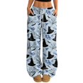 thumbnail image 1 of Trgacdwlo Womens Halloween Pj Pants Cute Pumpkin Graphics Fall Wide Leg Lounge Pants for Women Spooky Season Cozy Pajama Bottoms Women, 1 of 4