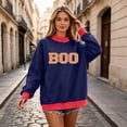 thumbnail image 1 of Trgacdwlo Womens Halloween Sweatshirt Boo Polka Dot Patchwork Crew Neck Sweatshirts Women Color Block Fall Winter Pullover Women, 1 of 5