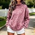 thumbnail image 1 of Trgacdwlo Womens Mock Neck Sweatshirts Leopard Print Women's Raglan Long Sleeve Shirts Fall Winter Streetwear Pullover Women with Pocket, 1 of 6