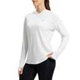 thumbnail image 1 of Trgacdwlo Womens UPF 50+ Sun Protection Hoodie Shirt Long Sleeve Rash Guard Lightweight Fishing Hiking Outdoor UV Shirt White XL, 1 of 3