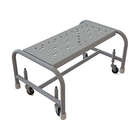 Tri-Arc WLSR 1-Step Mobile Steel Step Stool with Grip Strut Top Step, 24-Inch Wide 24" Wide Grip Strut Tread