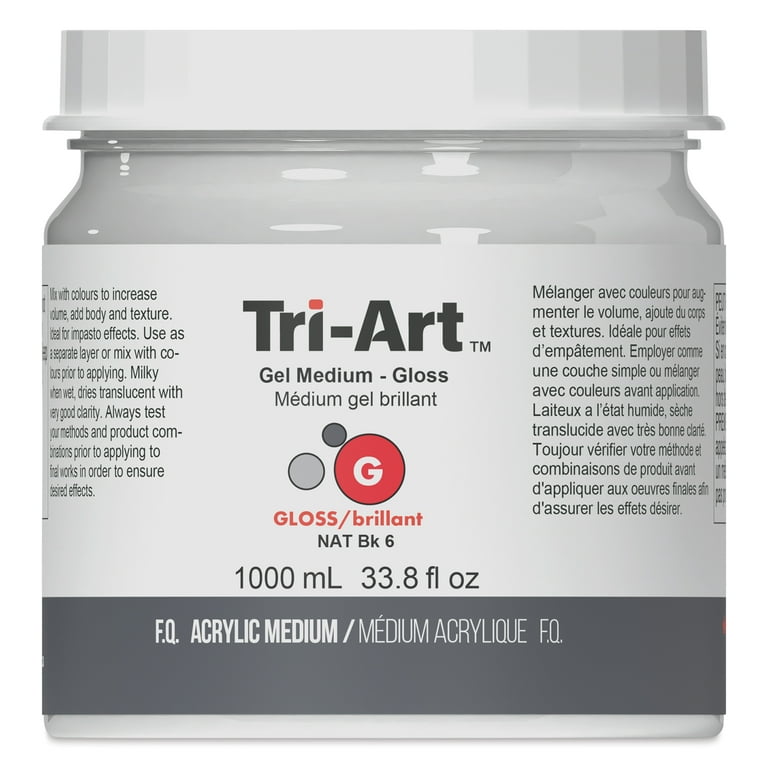 Tri-Art Acrylic Gel Medium - Gloss, 1 L Bottle