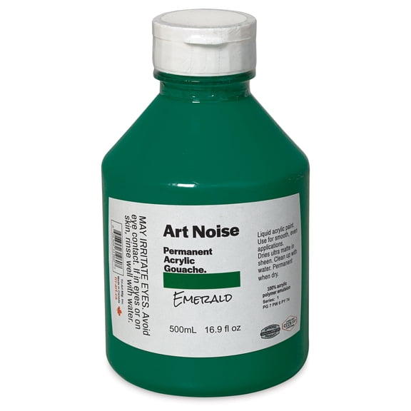 Tri-Art Art Noise Permanent Acrylic Gouache - Emerald, 500 ml, Bottle