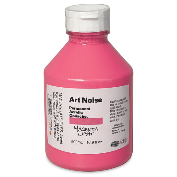 Tri-Art Art Noise Permanent Acrylic Gouache - Magenta Light, 500 ml, Bottle