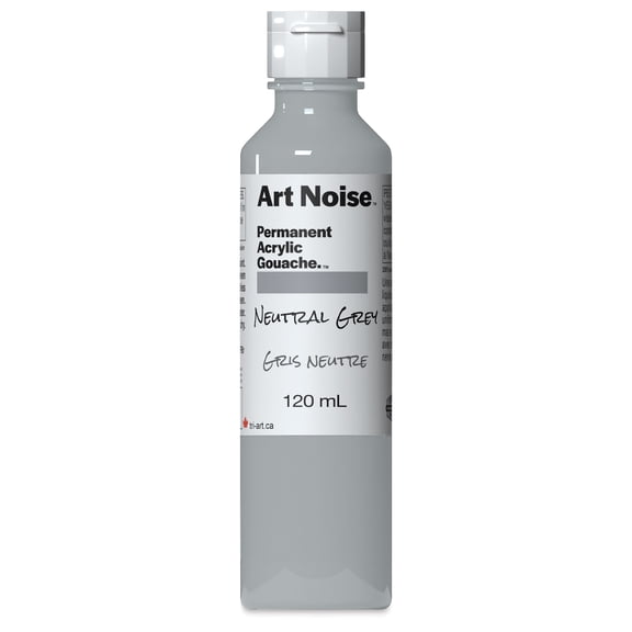 Tri-Art Art Noise Permanent Acrylic Gouache - Neutral Grey, 120 ml, Bottle