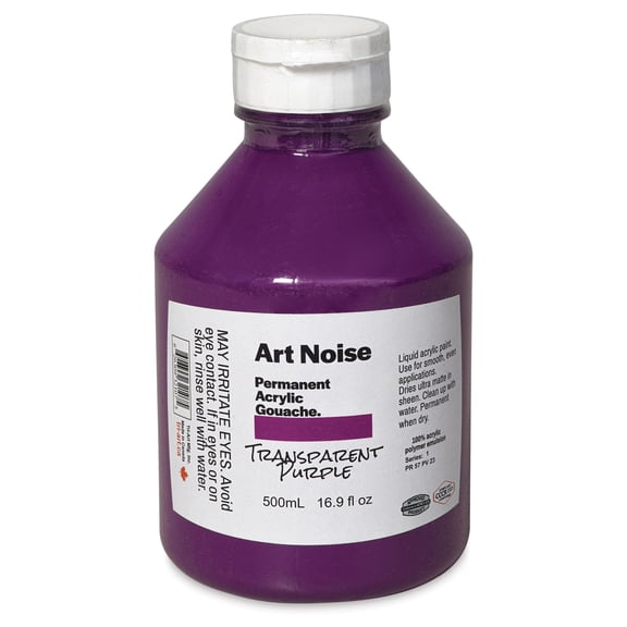 Tri-Art Art Noise Permanent Acrylic Gouache - Transparent Purple, 500 ml, Bottle