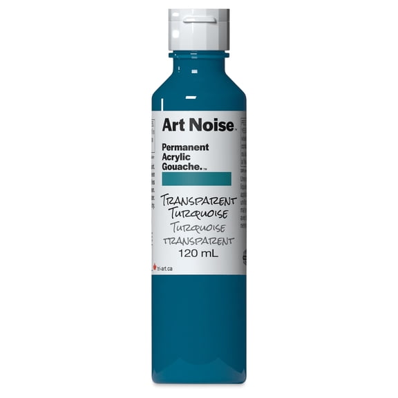 Tri-Art Art Noise Permanent Acrylic Gouache - Transparent Turquoise, 120 ml, Bottle