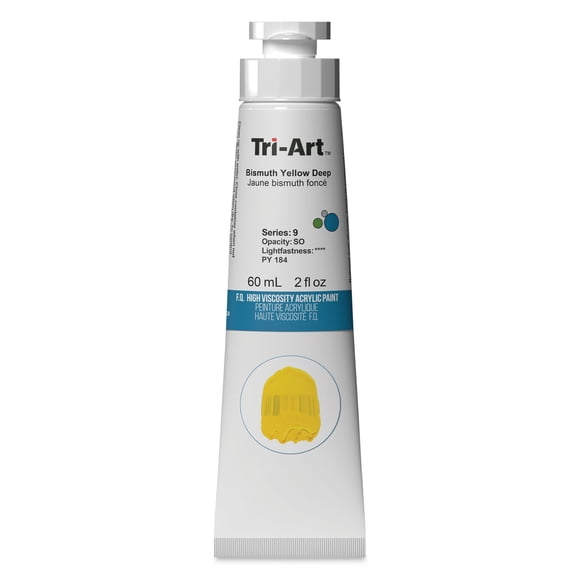 Tri-Art Finest Quality Artist Acrylics - Bismuth Yellow Deep, 60 ml tube