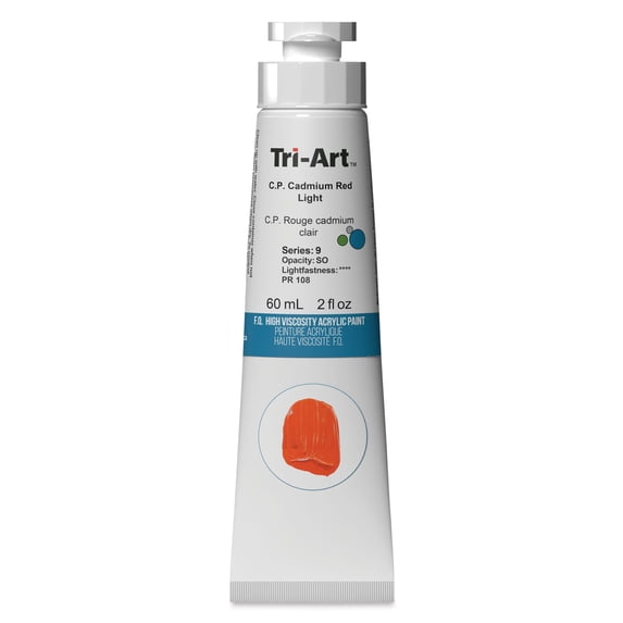 Tri-Art High Viscosity Artist Acrylic - C.P. Cadmium Red Light, 60 ml tube