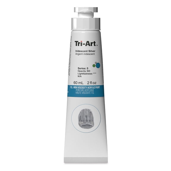 Tri-Art High Viscosity Artist Acrylic - Iridescent Silver, 60 ml