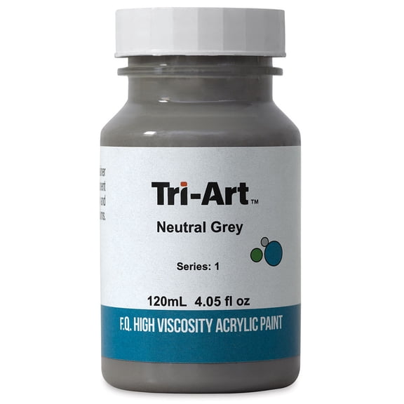 Tri-Art High Viscosity Artist Acrylic - Neutral Gray, 120 ml jar