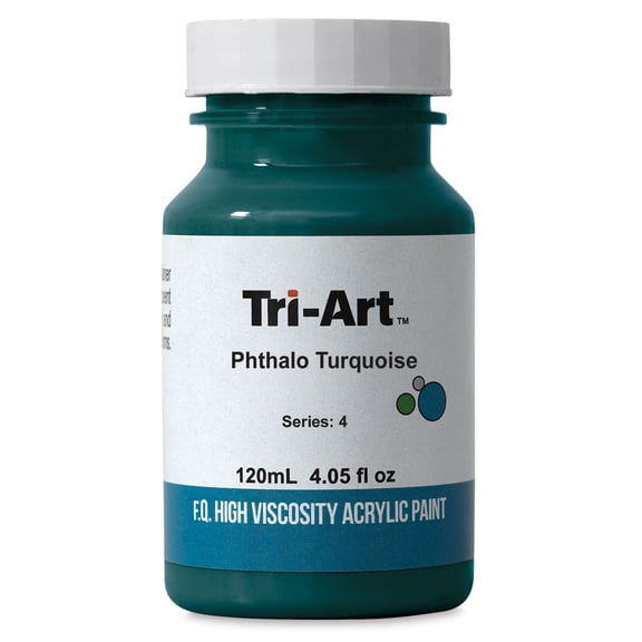 Tri-Art High Viscosity Artist Acrylic - Phthalo Turquoise, 120 ml jar