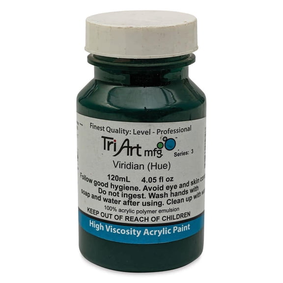 Tri-Art High Viscosity Artist Acrylic - Viridian Hue, 120 ml jar